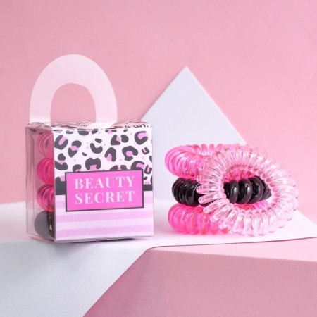 Hair gum springs "Beauty Secret" 4 pcs, diam 3.5 cm-1