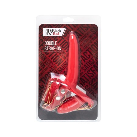 Strapon at the Black & Red BY Toyfa, silicone, 24 cm, red color red-4