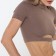T -shirt female shortened, brown color, size 42 (s)