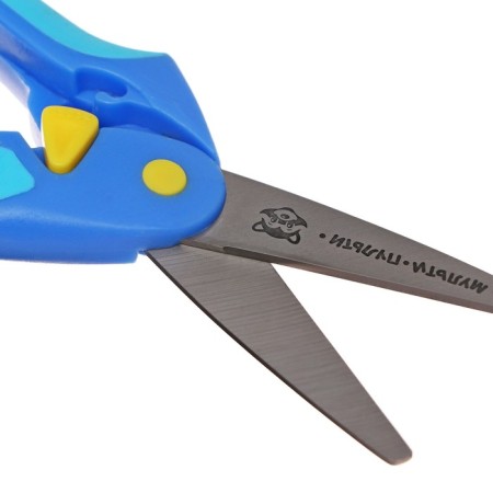 Baby scissors 16 cm, multi-blows "Raccoon Adventures", blue, auto-smoking, euro suspension-4