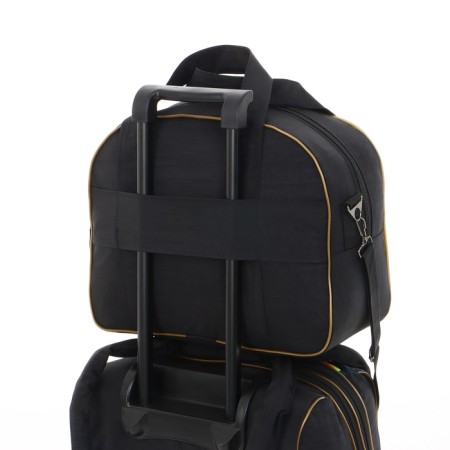 Small Small suitcase 20 "with a bag, a lightning department, with an extension, the color is black-12