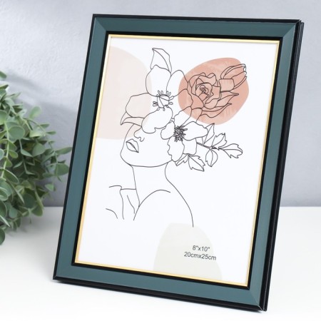 Photo frame plastic 20x25 cm "Blue oak" Inner gold stroke 28.5x23.5 cm-1