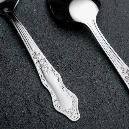 Dessert spoon "Slav", h = 16 cm, thickness 1.2 mm, silver color-1