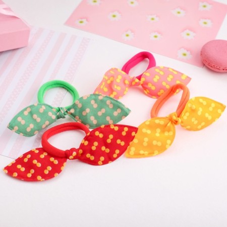 Hair gum "Funny ears" (set 4 pcs) peas, mix-1
