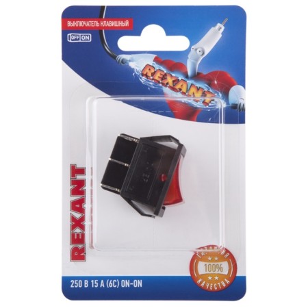 Klavima switch 250V 15A (6C) On-on red with backlight (RWB-506, SC-767) Rexant