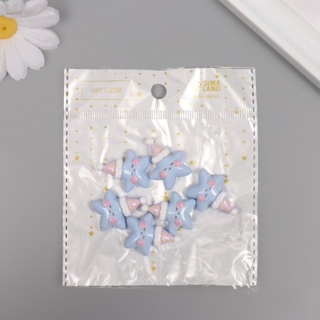 Decor for creativity plastic "Asterisk in the cap" set 6 Sh 2.7x2.5x0.8 cm-3