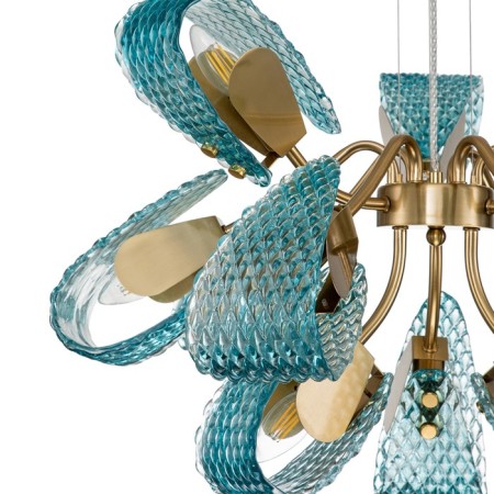 Suspended indigo lamp, 11033/12p blue. 12x40W, E14, 680x680x435/1500 mm, blue color-3