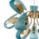 Suspended indigo lamp, 11033/12p blue. 12x40W, E14, 680x680x435/1500 mm, blue color