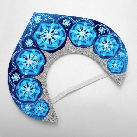 Carnival set "Snow Maiden" Kokoshnik, cape length 40 cm-5