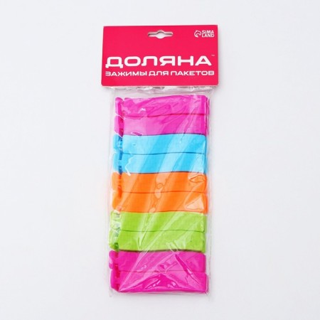 Clamps for packages of a share, 7.5 cm, 10 pcs, color mix-5