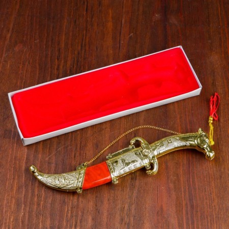 Suv. product knife, scabbard silver with red, blade 22 cm-4