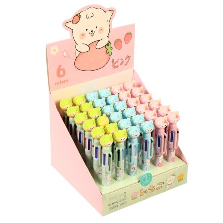 Ballpoint handle "Bear" 6-color, 0.5 mm, mix (barcode on a piece)-4