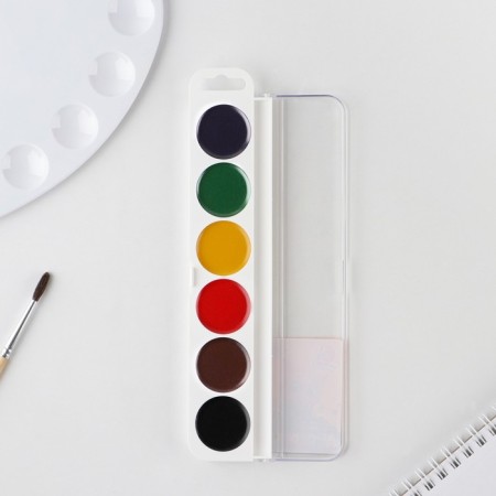 Watercolor paints honey 6 colors in a plastic box, without brush "September 1"-3