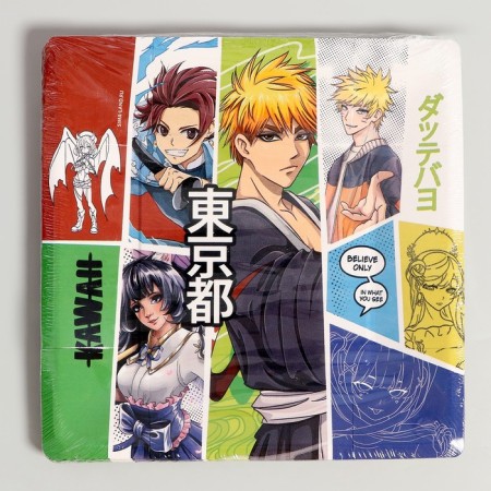 Disposable plate of square paper "anime", blue, 21 cm 1-2
