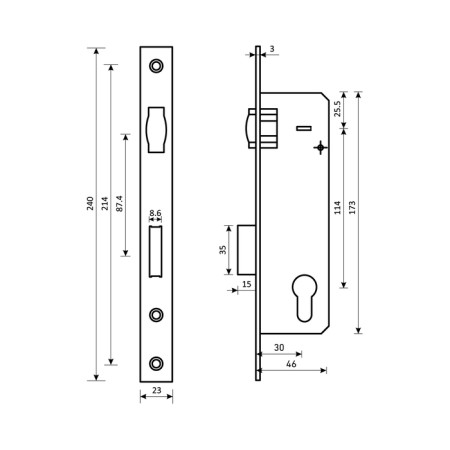 The castle building Bulat ZV 5-1.30.00.23.08, without handles, without c/m, with a roller, stainless steel-2