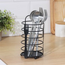 Drywall for cutlery shares, 10.3 × 10.3 × 18.5 cm, black color