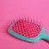 The comb is massage, wide, ventilated, 8.5 × 20.5 cm, PVC box, turquoise/pink color