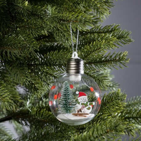 Christmas ball "Snowman", batteries, 1 LED, glow warm white-1