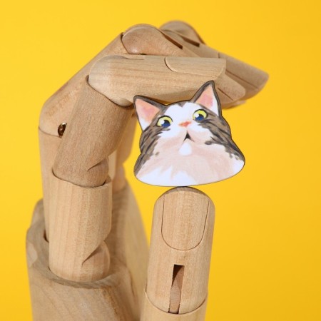 Значок деревянный «Котяо», серия мемы 3,2 х 2,9-3