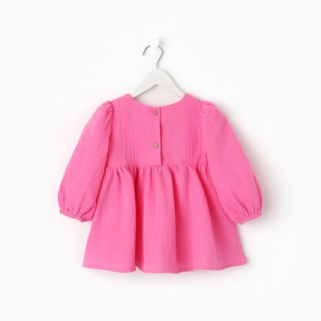 Children's dress with long sleeve KAFTAN "Muslin", size 28 (86 -92 cm) pink color-13