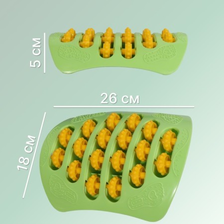 Foot massage, with spikes, 26 × 18 × 5 cm, green/orange color-2