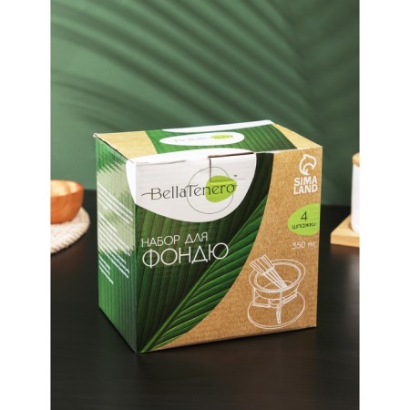 Fondu Ceramic Bellatenero Fondu, 5 items: a bowl 350 ml, 4 skewers, white color-6