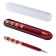 Gift handle, ballpoint "luxury" in a plastic case, rotary, burgundy with golden inserts