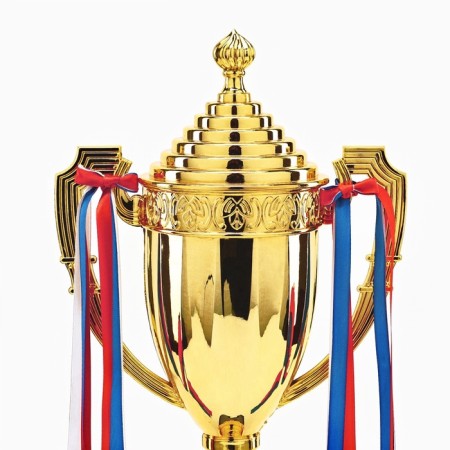 Cup 180b, award figure, gold, plastic stand, tricolor, 38.5 × 15 × 8 cm.-5