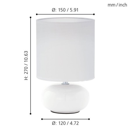 Trondio 1x40W desktop E14 white 15x15x27cm-1