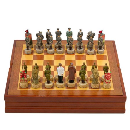 Chess souvenir "victorious", h king-8 cm, h Paraks-6.3 cm, 36 x 36 cm