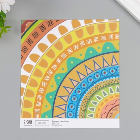 Scrapbooking paper bilateral "ethnic" density 180 grams set 10 pcs 15.5x17 cm-3