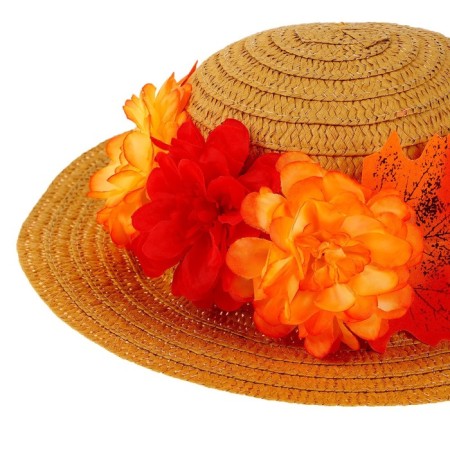 Carnival hat "Autumn bouquet", beige, p. 52–54 cm-7