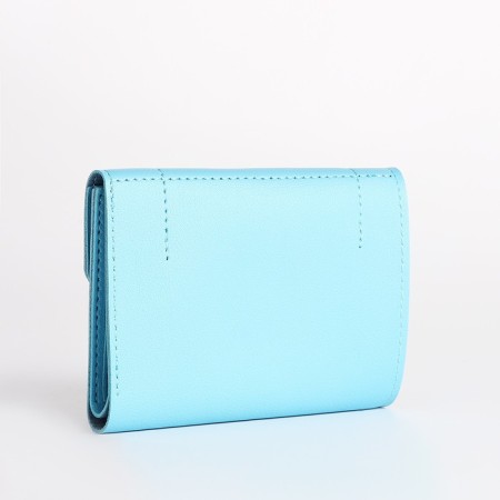 Women's wallet on the button, blue color-1