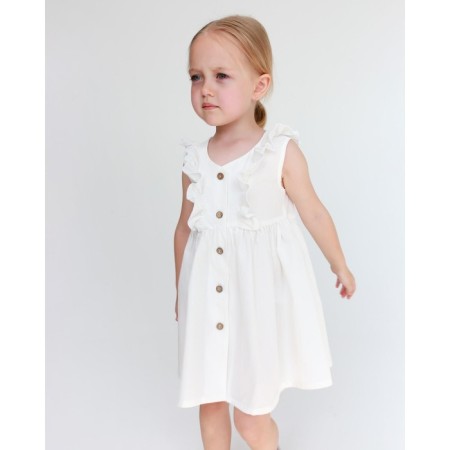 Children's dress on buttons KAFTAN, p. 36 (134-140), white-3