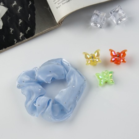 Hair Set "Jesse Brill" (Gum 7 cm, 3 Crab 2 cm) brightness, mix-2