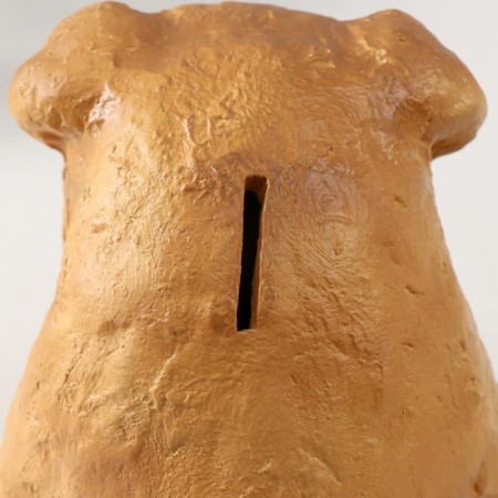 The piggy bank "Boldog with manual painting" Height 17 cm, width 16 cm, length 18 cm.-5