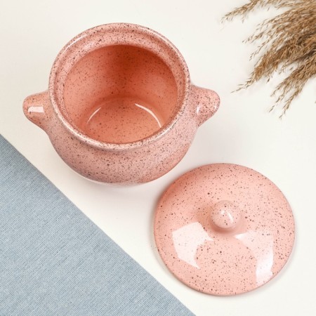 Ceramic pot for baking No. 6, 0.65l / 12x12cm, flamingos-3