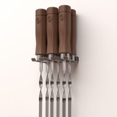 Holder for storing skewers with 6 items, wall -mounted, made of stainless steel-1