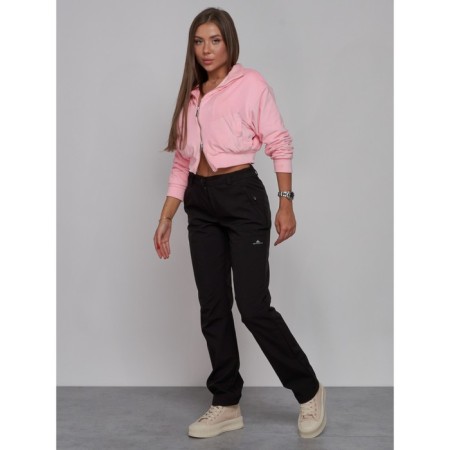 Sports female trousers, size 50, black color-1