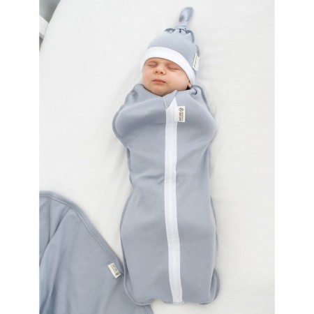 Lightning diaper with a hat with a hat Nature Essence, height 68-74 cm, color gray color