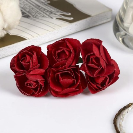 Decor for creativity "rose" (set = bouquet 6 flowers) mix 10 cm-1