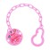 Holder for the nipple - dummy "Our Princess", on the chain, the color is pink