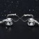 Hanging earrings with “Evening” large crystal, 3 lines, white color in silver, 9 cm