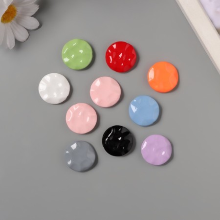 Acrylic beads "Flat crumpled circle" mix 2.5x2.5x0.6 cm