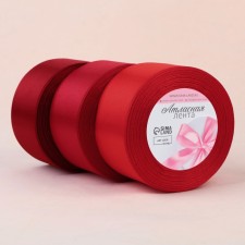 A set of satin ribbons, 3 pcs, size 1 tape: 50 mm × 23 ± 1 m, color red spectrum