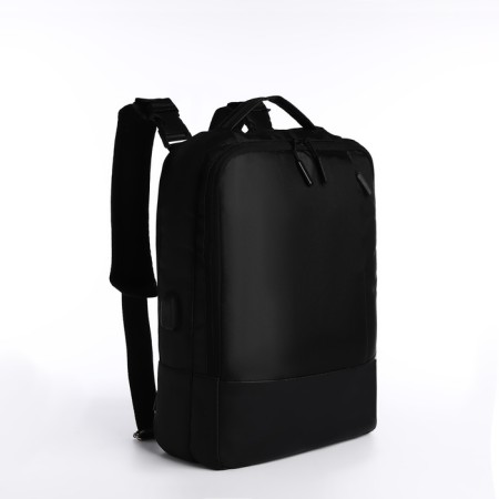 A backpack-samka with a zipper, 2 external pockets, black color-2