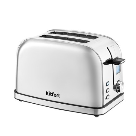 Toster KitFort KT-2036-6, 950 W, 8 modes of frying, 2 toasts, display, silver