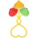 Rattle "mushrooms", color mix, aelytes