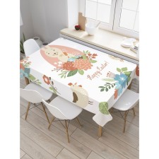 The tablecloth “Happy Easter”, rectangular, Saten, size 145x180 cm