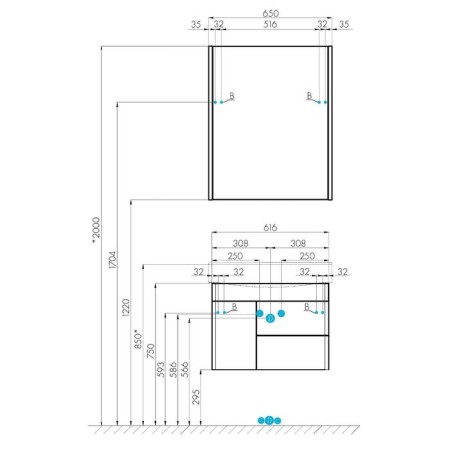 Aquaton mirror "Beverly 65", white-3